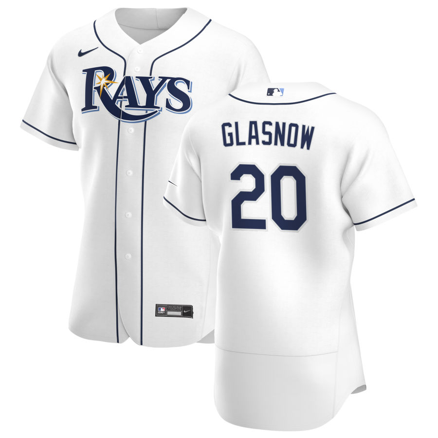 Tampa Bay Rays 20 Tyler Glasnow Men Nike White Home 2020 Authentic Player MLB Jersey